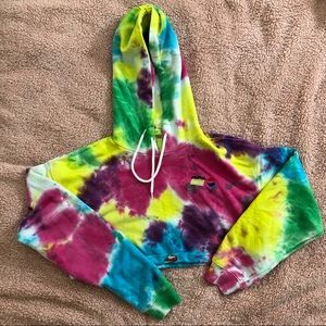 Forever21 Pepsi Tie-Dye Crop Hoodie